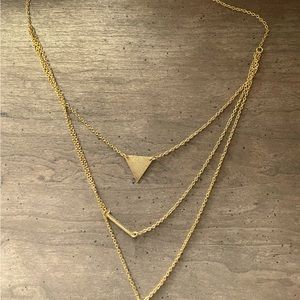 Gold layered necklace, never worn